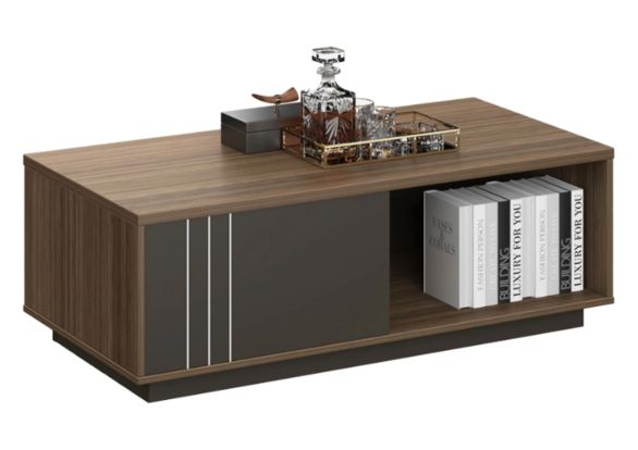 Ниска маса RFG Corona, 1200 х 600 х 420 mm, правоъгълен плот, ПДЧ 25 mm, дъб Рейн и тъмносиво