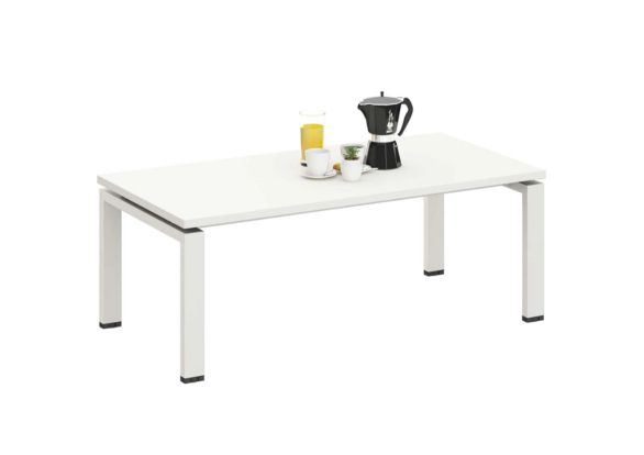 Ниска маса Avrora, 1200 х 600 х 450 mm, правоъгълен плот, ПДЧ 25 mm, метална основа, бяла