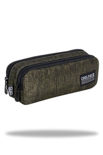 Ученически несесер с два ципа COOLPACK - CLIO - SNOW OLIVE GREEN