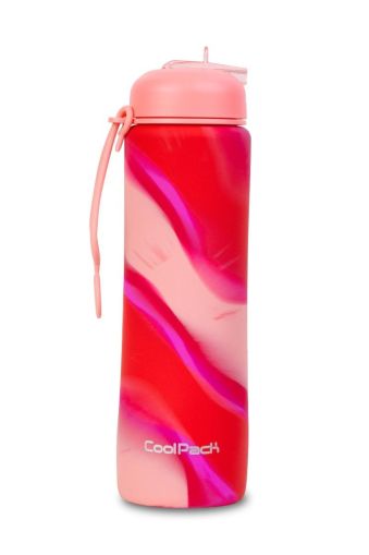 Сгъваема силиконова бутилка COOLPACK - PUMP -  Girls Zebra Pink