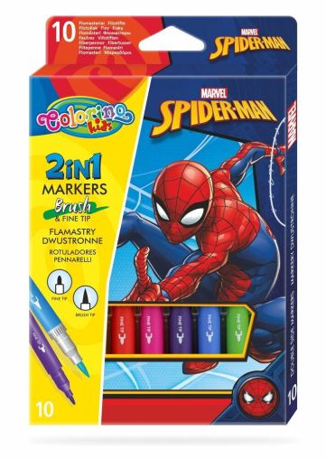 Двувърхи флумастери 10 цвята Spiderman Colorino Disney