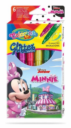 Флумастери 6 брокатни цвята Minnie Mouse Disney Colorino