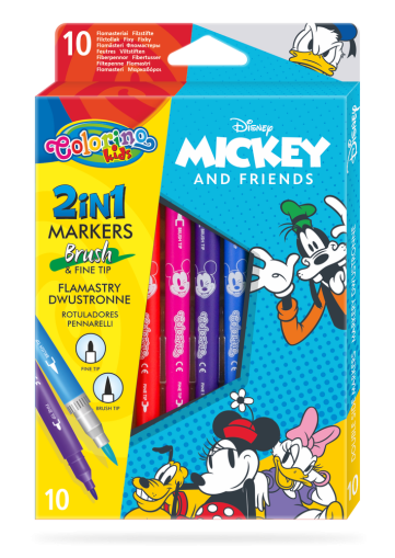 Двувърхи флумастери 10 цвята Mickey   Friends Colorino Disney