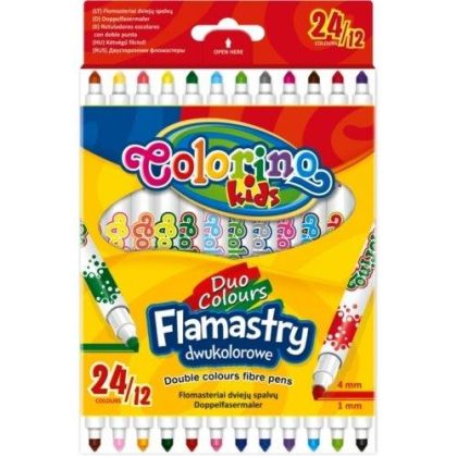 Флумастри двувърхи 12 бр. 24 цвята Colorino