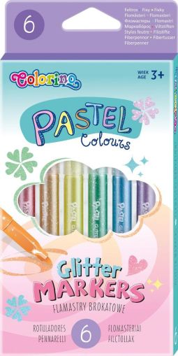 Флумастри брокат Pastel 6 цвята Colorino