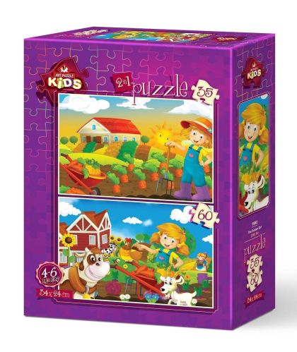 Пъзел 2 в 1 Art Puzzle  35 + 60 части Момичето на фермата