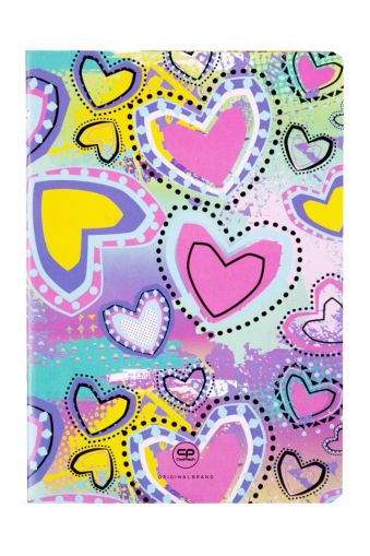 Тетрадка А5 Coolpack мека корица PP 32л. квадратчета Pastel Hearts