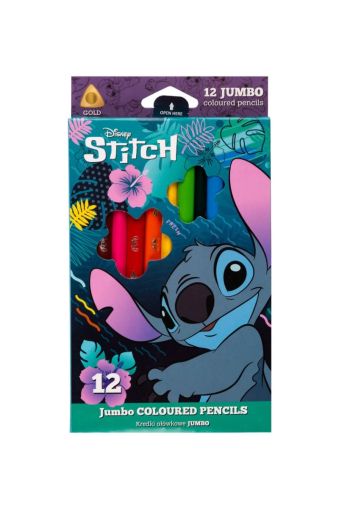 Цветни моливи JUMBO 12 цвята Stitch Disney