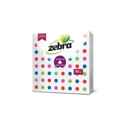 Салфетки ZEBRA Точки, 45бр. 33*33см.