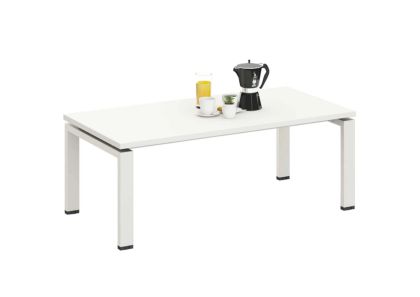 Ниска маса Avrora, 1200 х 600 х 450 mm, правоъгълен плот, ПДЧ 25 mm, метална основа, бяла