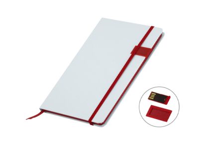 Тефтер за брандиране A5 с вградено USB 64GB, ластик