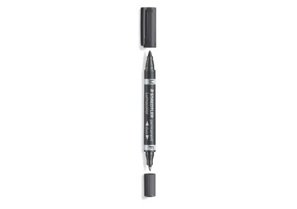 Двувърх перманентен маркер Staedtler Duo 348 F и М, черен