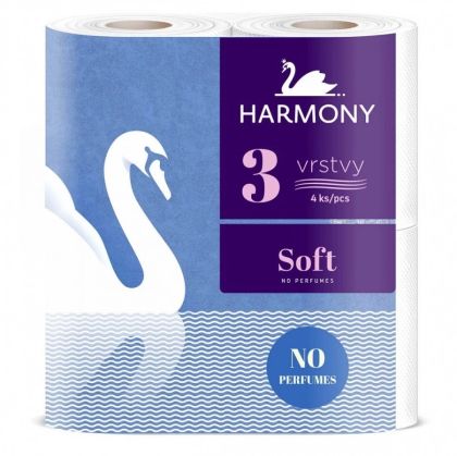  Тоалетна хартия 3 пластова Harmony soft   опаковка от 4 броя