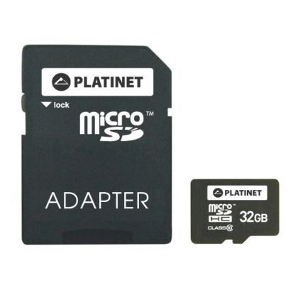 Micro SD картa за памет 32 GB + адаптор PLATINET