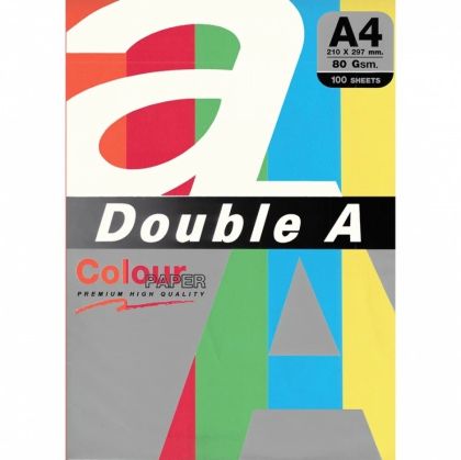 Копирна хартия А4  80 грама DOUBLE A Rainbow3  5 цвята х 20 броя