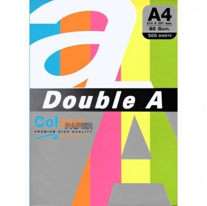 Копирна хартия А4 80 грама  DOUBLE A Rainbow4 5цвята х 20 броя