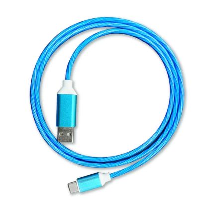 Кабел за телефон USB-C to Lightning 1m лед син