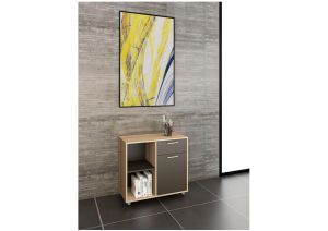Шкаф Toscana, 800 х 400 х 750 mm, ПДЧ, светъл дъб и сиво