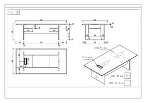 Заседателна маса Marbella, 2400 х 1200 х 760 mm, правоъгълен плот, ПДЧ 25 mm, дъб и сиво