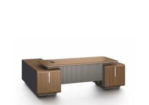 Бюро Capri, 2400 х 1850 х 760 mm, ПДЧ 50 mm, орех и сиво