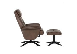 Кресло с табуретка SORELLI - кафяво