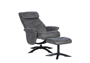 Кресло с табуретка SORELLI - кафяво