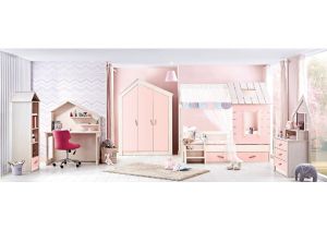 Трикрилен детски гардероб PINK HEAVEN