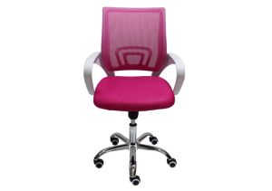 Ергономичен работен стол Lori White - Маджента