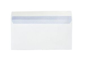 Пощенски плик DL с ляв прозорец 110 x 220 мм самозалепваща лента бял 100 броя