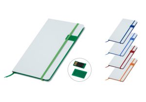 Тефтер за брандиране A5 с вградено USB 64GB, ластик