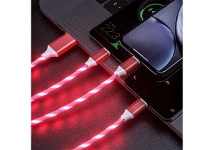 Кабел за телефон USB-C to Lightning 1m лед червен
