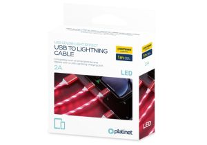 Кабел за телефон USB-C to Lightning 1m лед червен